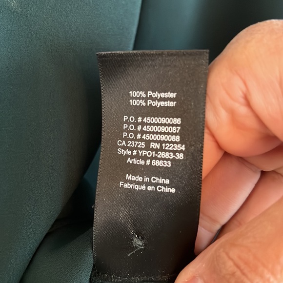 Emerald green button down with lace detail, size S, Babaton - Picture 8 of 8